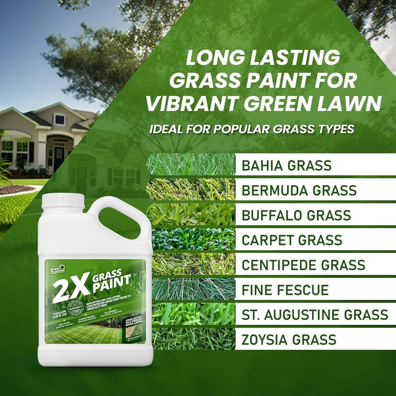 Not Rocket Sciences 2X Green Grass Paint for Lawn, Ideal Turf Paint for Grass & Green Lawn Paint to Renew Discolored Lawns, Concentrated Grass Spray Paint, Green Grass Lawn Spray for Vibrant, Green Lawns, 1 Gallon - Image 4